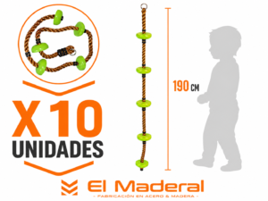 Cuerda de trepa 5 peldaños x 10 unidades